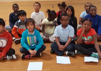 A group of children sitting on the floor